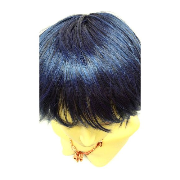 Dark blue short shag pixie wig - Picture 4 of 4